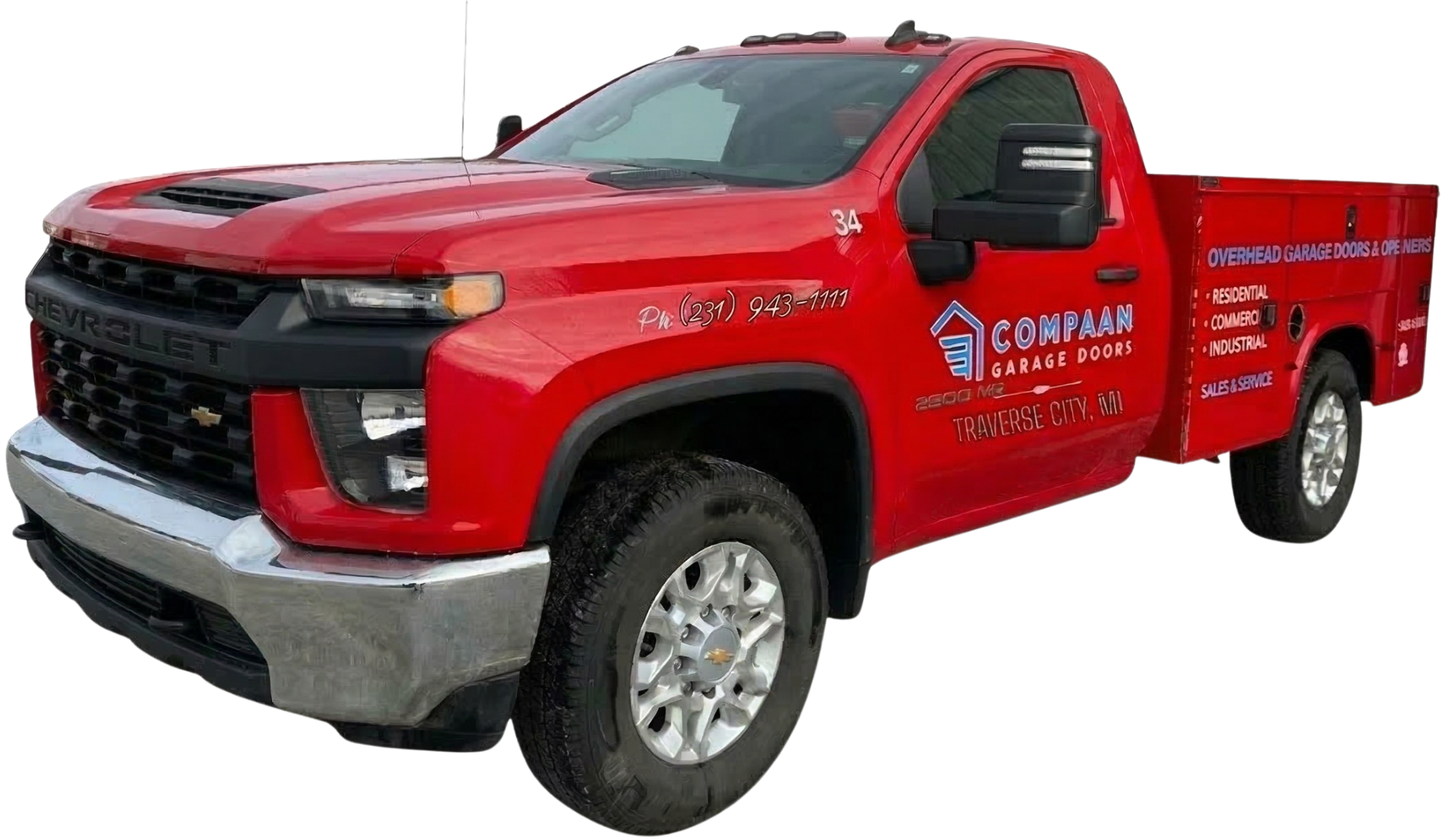 compaan garage doors traverse city mi work truck